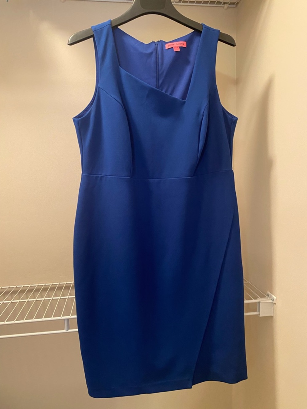 Betsey Johnson Sleeveless Blue Lined Sheath Dress Size 14W